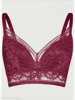 knix Lace Longline Bralette in Red Wine